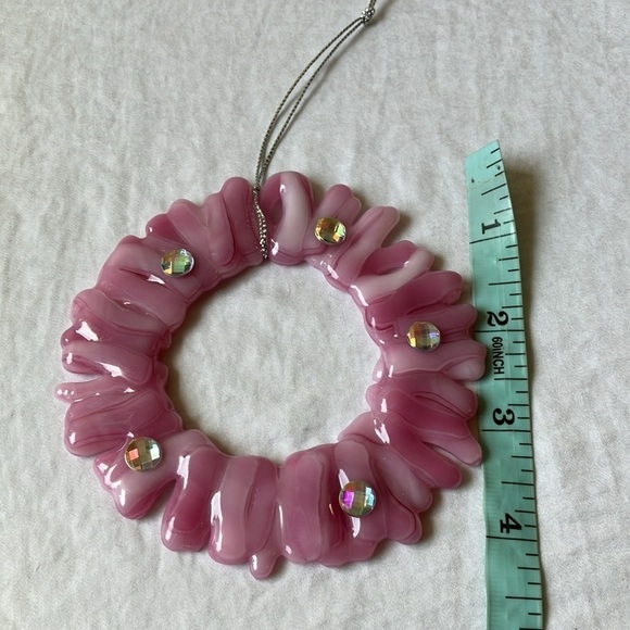 Ornament: Unbranded Christmas Pink Glass Ornament with faux gems - Picture 7 of 16